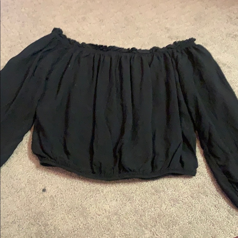 Black off the shoulder brandy Melville top